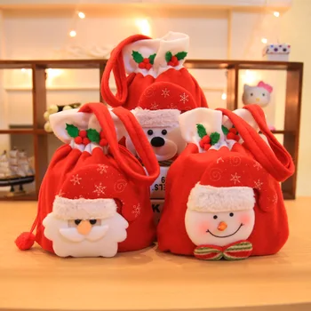 Božično darilo vrečko ročni flannelettes otrok dar, sladkor vrečke Santa Claus snežaka jelenov 2020 Novo Leto predmeti