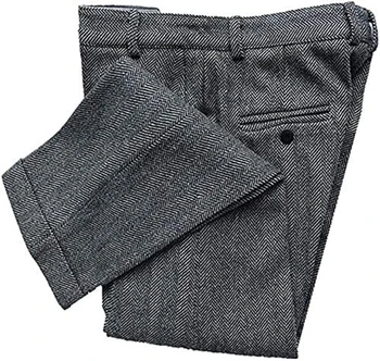 Classic Grey moške hlače Kost Obleke, hlače redno velikosti letnik mens hlače Tweed Porobljeni Hlače Hlače Groomsmen