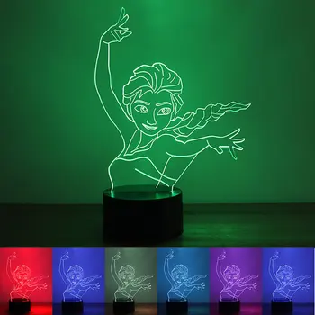 Spot neposredno na snegu in ledu miss sestra 3D noč svetlobe LED luči barvite spremembe USB študija spalnica postelji svetilko