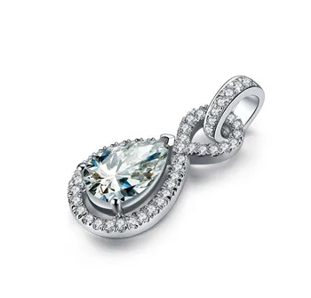 Solze Venera Elegantno Diamond Diamond Ogrlico, Obesek Sterling Srebro Luksuzni poročne Obesek za ženske, Nakit, Poročni komplet