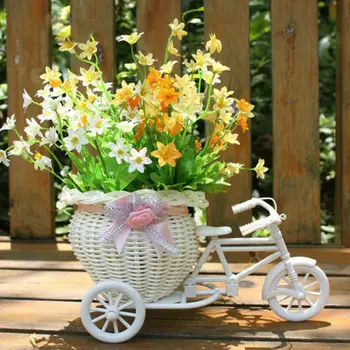Plastični Beli Tricikel, Kolo Design Cvetna Košarica Skladiščenje Osebe Dekoracijo Vroče