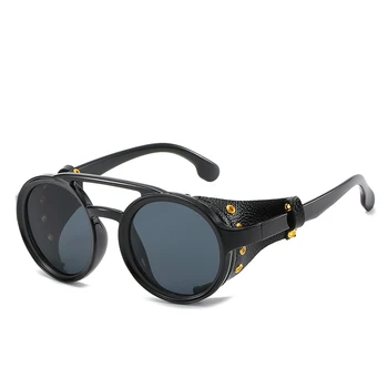 Novo Steampunk sončna Očala blagovne Znamke Design, Okrogle Sunglass Moški Ženske Letnik Punk sončna Očala UV400 Odtenki Očala Oculos De Sol