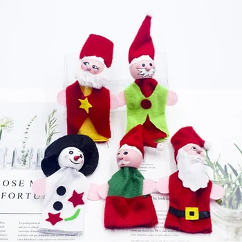 Božični Okraski Prst Lutke Santa Snežinka Santa Claus Prijatelji Prst Plišastih Igrač Fantje Dekleta Otrok Baby Korist Lutke