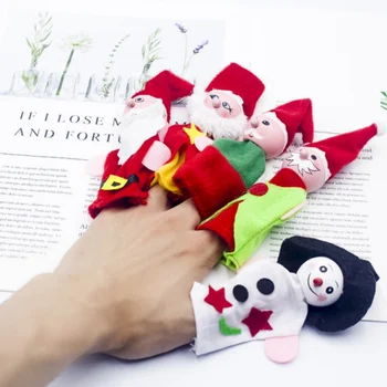 Božični Okraski Prst Lutke Santa Snežinka Santa Claus Prijatelji Prst Plišastih Igrač Fantje Dekleta Otrok Baby Korist Lutke