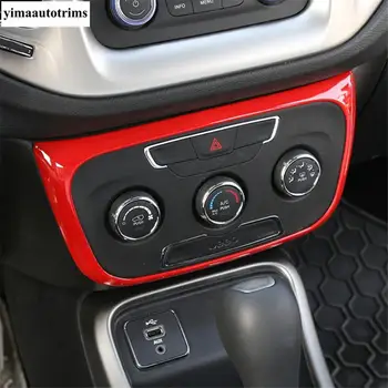 Avto Centralni Nadzor AC, klimatska Plošča Pokrov Trim Fit Za Jeep Compass 2017 - 2020 Rdeča / Modra / Mat Notranjost Popravilo Kit