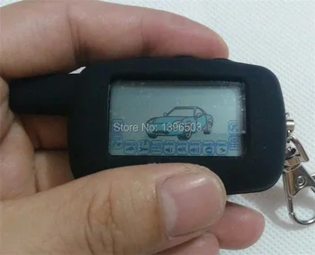 2-stezni A6 LCD zaslon, Daljinski upravljalnik Tipko F.o.b. +Silikonsko Ohišje za rusko Verzijo Security Dve Poti Avto Alarmni Sistem Starline A6