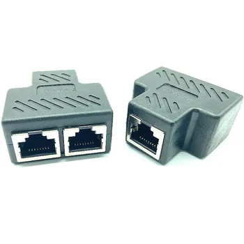 5pcs hernet LAN Dual Port Plug 1 Do 2 RJ45 Razdelilno Omrežje Adapter Priključki Split Kabelska Omrežja Extender Širitev Priključek