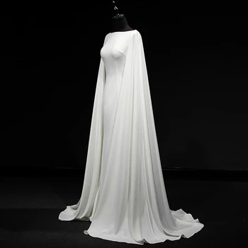 Elegent Poročno Obleko 2020 Saten Poročne Obleke Backless Formalno Obleko Watteau Vlak Poročne Obleke Vestido De Noiva