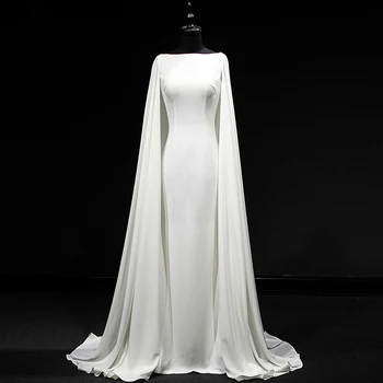 Elegent Poročno Obleko 2020 Saten Poročne Obleke Backless Formalno Obleko Watteau Vlak Poročne Obleke Vestido De Noiva