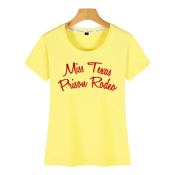 Vrhovi Majica s kratkimi rokavi Ženske miss texas zapor rodeo country glasbe Kawaii Napisi Kratek Tshirt Ženske