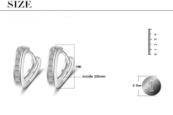 Vroče prodajo fashion sijoče kristalno 925 sterling srebro ženske stud uhani ženske, darilo za rojstni dan na debelo