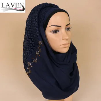 Visoko quanlity bombaž navaden priljubljena diamond bleščice čipke cvetlični šali, hidžab dolgo glavo, 8 barvno rute/šal 190*70 cm
