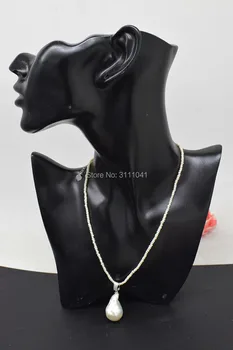 Sladkovodne pearl beli barok rebornkeshi spusti ogrlico, obesek, 42cm debelo narave kroglice FPPJ gemstone