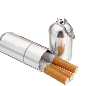 POUDAREK Drobne Cigaret Primeru Aluminij Metal Kapsula Škatle 4pcs cigarete imetnik Vlažno dokaz cigarete držalo za Dama z obeskom za ključe