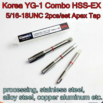 5/16-18 UNC 2pcs/set Južna Koreja YG - 1 HSS-EX Apex Tapnite obdelave, iz nerjavnega jekla, legiranega jekla, bakra, aluminija ipd.