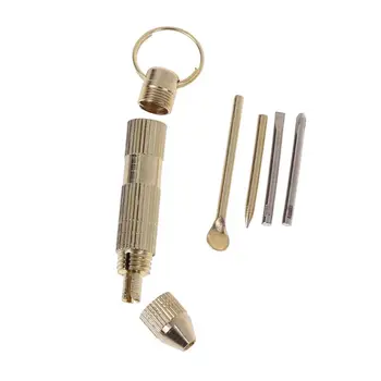 4 in1 Mini Prenosni Zlati Odpirač Izvijači Uho Pick Uho Čistilo Keychain Kit