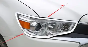 Chrome Sprednji Žarometi Žaromet Glava luči Kritje Trim 2013 za Mitsubishi ASX Avto styling dodatki