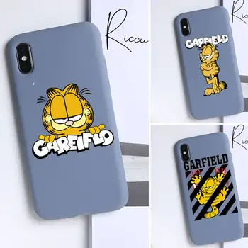 Cute anime Garfield Primeru Telefon za iPhone 8 7 6 6S Plus X SE 2020 XR 11 12 Pro mini pro XS MAX Sladkarije Zelena Silikonsko Ohišje