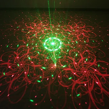 Chims Fazi Laser 5 Objektiv 80 Gobos Vzorec RG Laser Blue LED Stopnji Svetlobe DJ Ples Božič Rdeča Zelena Doma Strokovne Glasbene Naprave