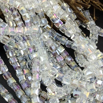 Moda kristalno steklo 10 mm kvadratne kocke gladko 13 slog pisane diy nakit svoboden distančniki pribor ugotovitve kroglice 20pcs B988
