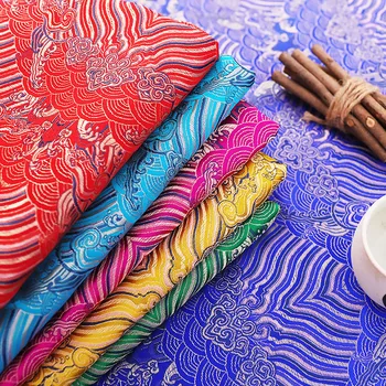 Vintage vzorec brocade žakarske tkanine zlati saten oblačilo material za šivanje cheongsam kimono