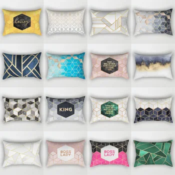 2018 pisane geometrijo vzorec blazine pokrov geometrijske natisnjeni poliester pillowcases domačega tekstilnega blazino zajema kavč 30*50 cm