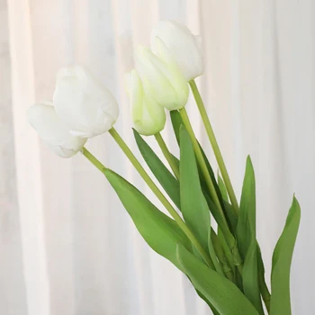 1Pcs 5Head Tulipanov Umetno Cvetje Pravi Dotik Artificiales Par Decora Šopek Cvetja Za Dom Darilo, Poročni Dekorativne Rože