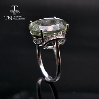 TBJ,Naravni gemstone velika zelena ametist ovalne 13*18 mm ptičje gnezdo cut obroč 925 sterling srebro fine nakit za dekleta, najboljše darilo