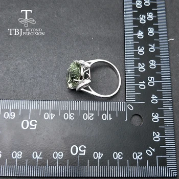 TBJ,Naravni gemstone velika zelena ametist ovalne 13*18 mm ptičje gnezdo cut obroč 925 sterling srebro fine nakit za dekleta, najboljše darilo