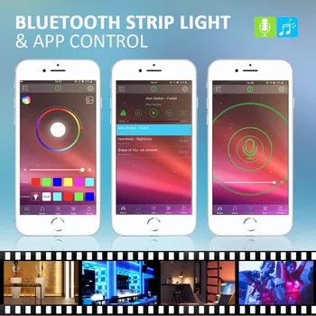 12V Led Trakovi Luči Bluetooth App Krmilnik RGB 5050 Led Luči, Trakovi, Žarnice Prilagodljiv Trak Diod Glasbo Sinhronizirati Barva Spreminja, Trak