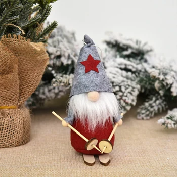 Božič Brezosebna Gnome Božiček Ski Obesek Božično Drevo Okraski za Dom Lesene Božično Drevo Okraski Božič Darilo za Otroka