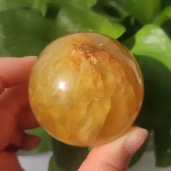 5-6 cm Naravnih quartz crystal zlate krogle žogo obrti dnevno sobo zdravljenje