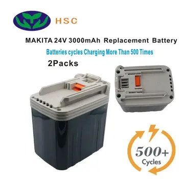 2PCS 3.0 AH baterije za ponovno polnjenje Mak24 NiMh Baterije 24V Zamenjava za Makita B2420 B2430 BH2420 BH2430 BH2433 Baterije 24V