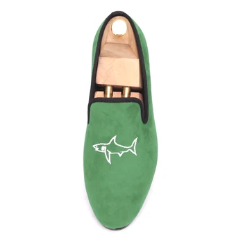 Zelena Uvoženih žamet vezenje Britanski modeli moški poročni čevlji heren schoenen leer