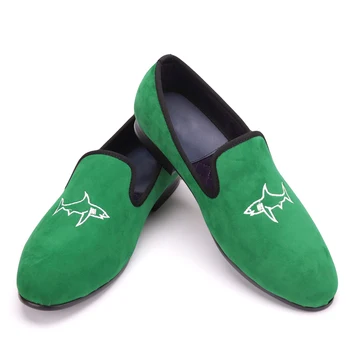 Zelena Uvoženih žamet vezenje Britanski modeli moški poročni čevlji heren schoenen leer