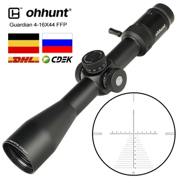 Ohhunt Guardian 4-16X44 FFP Lov Riflescope Steklo, Jedkano Reticle Strani Paralaksa Kupolo Zaklepanje Reset za Taktično Streljanje s Puško