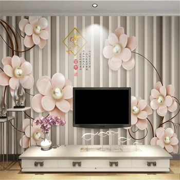Ozadje po meri 3d photo zidana royal Evropske stereo luksuzni pearl cvet nakit v ozadju stene papirjev doma dekor 3d ozadje