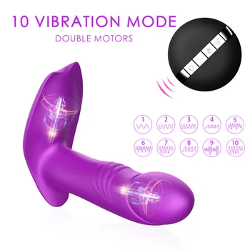 Brezžični Daljinski Dildo, Vibrator Nosljivi Analni Čep, Vibrator G Spot Klitorisa Massager USB Polnjenje Ogrevanje Vibrator Adult Sex Igrača
