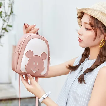 Disney Mickey mouse lady torba ženske Nahrbtnik PU risanka na prostem, potovanja nahrbtnik nepremočljiva novo nakupovalno vrečko