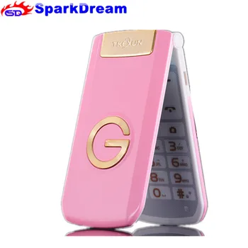 TKEXUN G3 G9000 Ženske Flip Mobilni Telefon S Kamero, Dual Sim Kartico za 2,4 palčni Zaslon na Dotik Luksuzni Mobilni Telefon