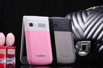 TKEXUN G3 G9000 Ženske Flip Mobilni Telefon S Kamero, Dual Sim Kartico za 2,4 palčni Zaslon na Dotik Luksuzni Mobilni Telefon
