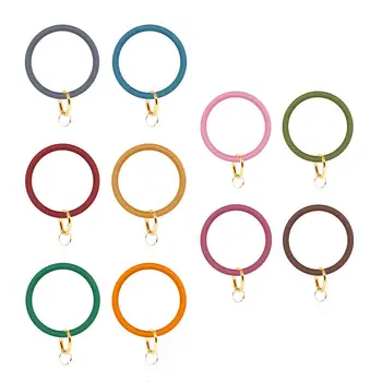 Big silikagel Nosijo Zapestnice Keychain Barva Krog Silikonski Prenosnih obesek za ključe, za Ženske Trendy Krog Zapestje za dodatno Opremo