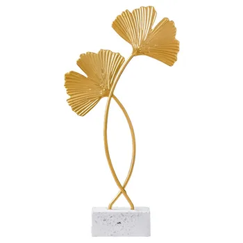 Nordijska Luč Luksuzni Kovinski Ginkgo Leaf Okras Doma Tabela Ustvarjalne Ornament Gold Leaf Spalnica Dekoracijo