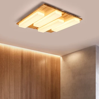 Nordijska dnevna soba stropne svetilke masivnega lesa ustvarjalne preprosta sodoben vzdušje novo spalnico lesene stropne svetilke