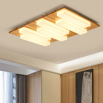 Nordijska dnevna soba stropne svetilke masivnega lesa ustvarjalne preprosta sodoben vzdušje novo spalnico lesene stropne svetilke