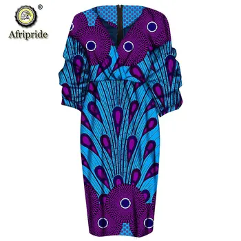 2019 Afriške ženske obleke dashiki čistega bombaža bazin riche dolgo luč rokav nov slog ankara tiskanja AFRIPRDE S1825026