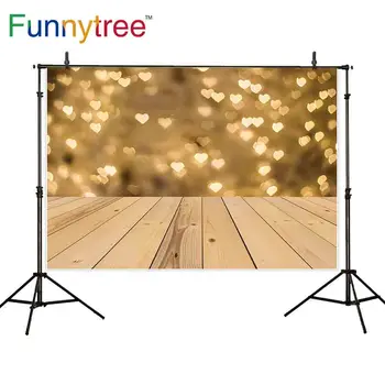 Funnytree kulise fotografske bokeh ljubezen Light spot rjava lesena tla poroko otroka, božična ozadja rad studio Fotografijo