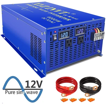 Novo XYZ maksimalna Moč 12000W Inverter off-grid 12V 24V 48V DC to AC 110V 220V 6000w Sončne LED Zaslon Pure Sine Wave Inverterji