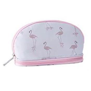 Dvojno Lupino Kozmetični Vrečke, Nakit, Ličila Ščetke Šminka Vrečko Za Shranjevanje Organizator Tiskanje Ženske Flamingo Blagovne Znamke Ličila Primera