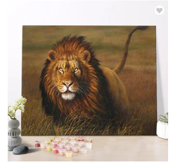 RUOPOTY DIY digitalno Barvanje Z Številkami Kompleti lev platno, Barve Za Številke živali Strani Oljna slika Edinstveno Darilo Za Otroke adu